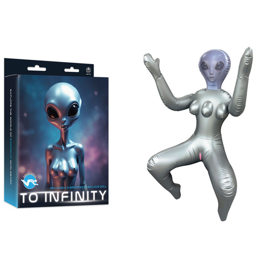 To Infinity Silver Inflatable Squatting Alien Love Doll