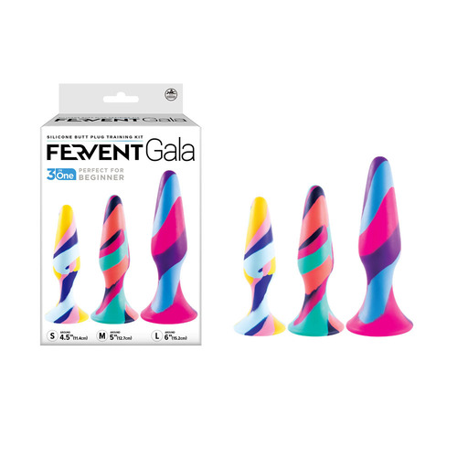 Fervent Gala Anal Training Kit Multicoloured Butt Plugs - Set of 3 Sizes