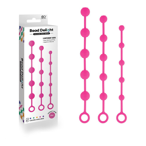  Pink Anal Beads - Set of 3 Sizes