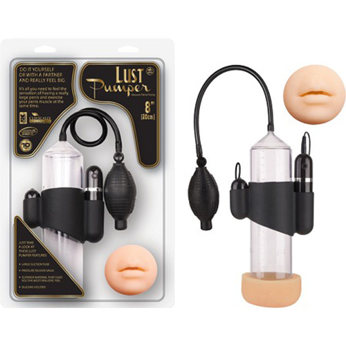 Lust Pumper 8" Vibrating Pump W/ Gauge (Mouth)