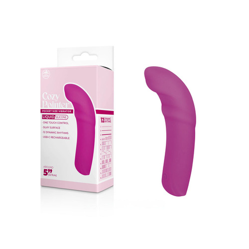 Cozy Pointer - Pink Pink 12.7 cm USB Rechargeable Curved Mini Vibrator