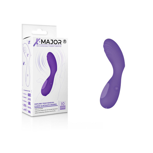 X Major Finger Vibe - Purple Purple USB Rechargeable Finger Stimulator