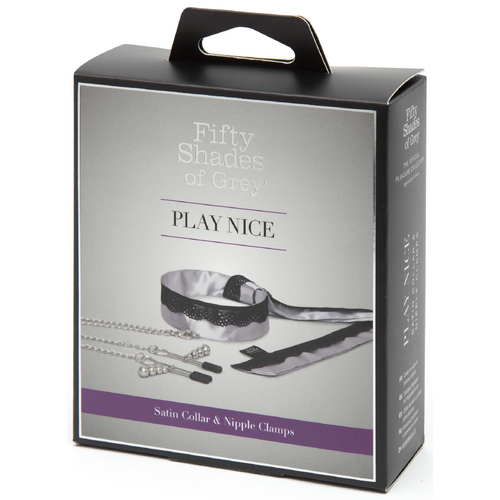 Play Nice Satin and Lace Collar and Nipple Clamps