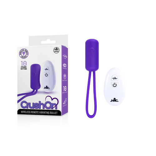 Crush On - Purple Purple USB Rechargeable Vibrating Bullet with Wireless Remote