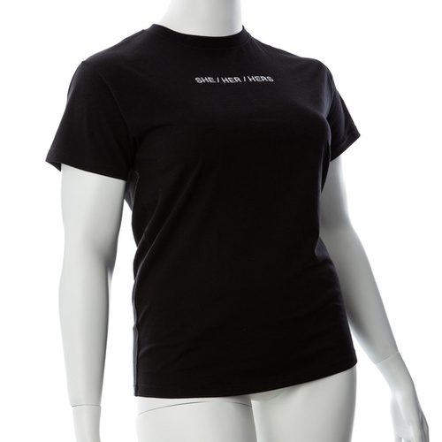 Gender Fluid Pronoun She Tee Shirt Large