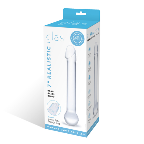 7" Realistic Head Glass Dildo