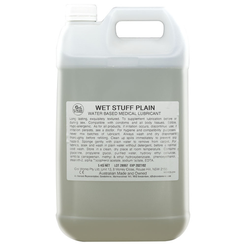 Wet Stuff Plain 5Kg Bottle Water Based Lubricant With Vitamin E 5kg Bottle