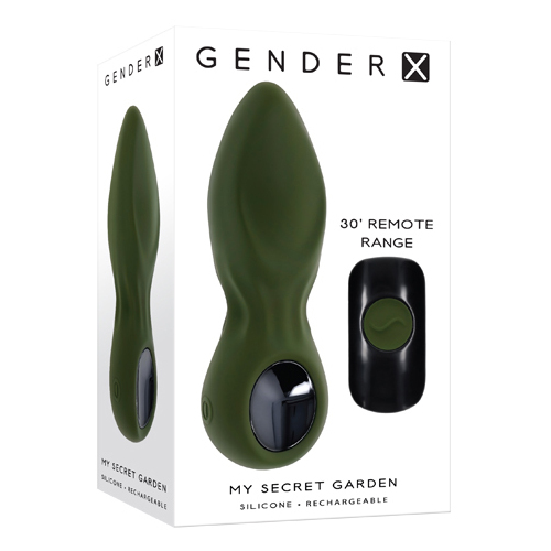 Gender X MY SECRET GARDEN Green 14.6 cm USB Rechargeable Vibrating Butt Plug with Remote Control