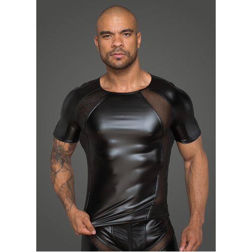 Power Wetlook Men T Shirt With 3D Net L