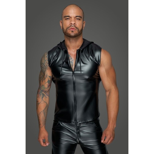 Powerwetlook Sleeveless Hooded Shirt W 2 Way Zipper L