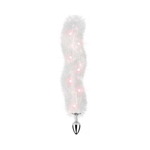 Foxy Tail Light Up Faux Fur Butt Plug With Multicolored Light Pattern