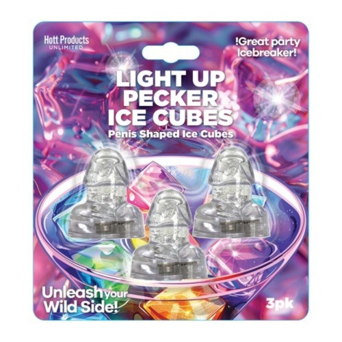 Light Up Penis Ice Cubes 3Pk. Blinking/Flashing Penis Shaped Ice Cubes