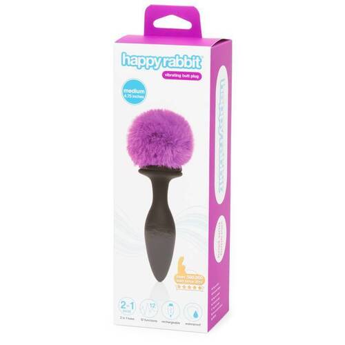 Medium Vibrating Rabbit Tail Plug