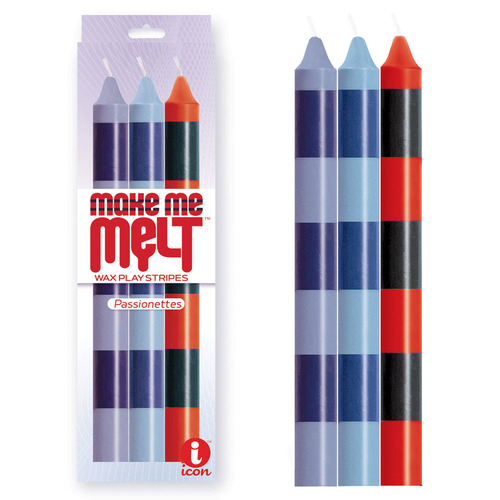 The 9's Make Me Melt Drip Candle 3 Pk Passionettes Passion Coloured Drip Candles 3 Pack