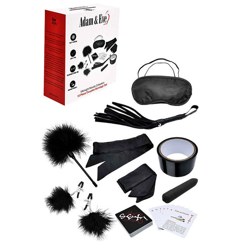 Adam & Eve MIDNIGHT MOODS COLLECTION Black Couples Bondage Kit - Set of 10 Pieces