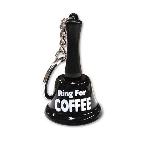 Ring For Coffee Keychain Bell Novelty Keychain