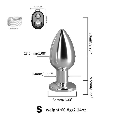 Metal Remote Vibrating Plug