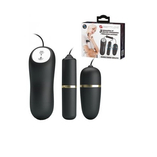 Double Vibro Bullets Electric Stimulation Black