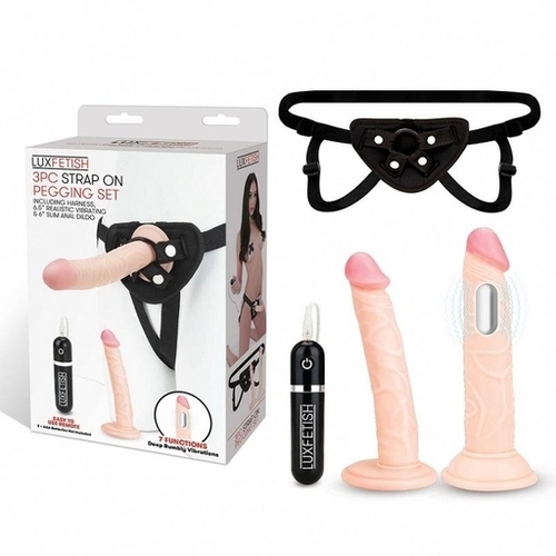 Lux Fetish 3 Pc Strap On Pegging Set