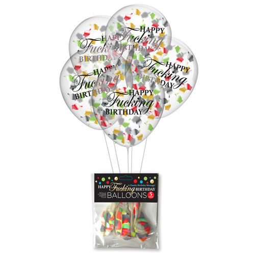 Happy Fucking Birthday Balloons x5