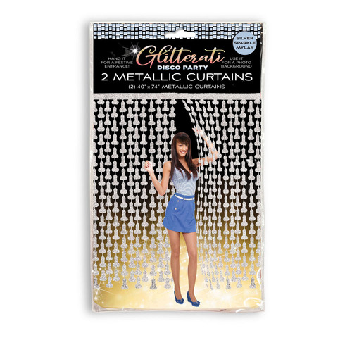 Glitterati Penis Party Disco Metallic Curtains Party Doorway Decoration Set Of 2