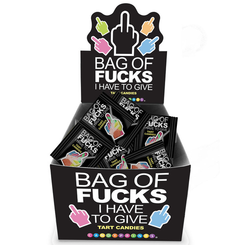 Bag Of Fucks I Have To Give - Display Fruit Flavoured Lollies - Counter Display of 100 Mini Packs