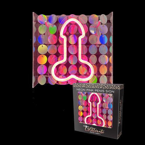 Glitterati Neon Pink Penis Sign Novelty Neon Light