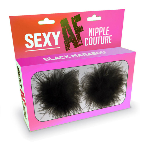 Black Marabou Nipple Pasties