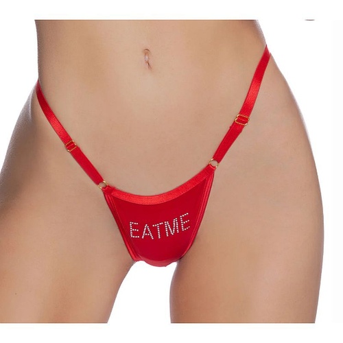 Eat Me Bling Thong Red OS