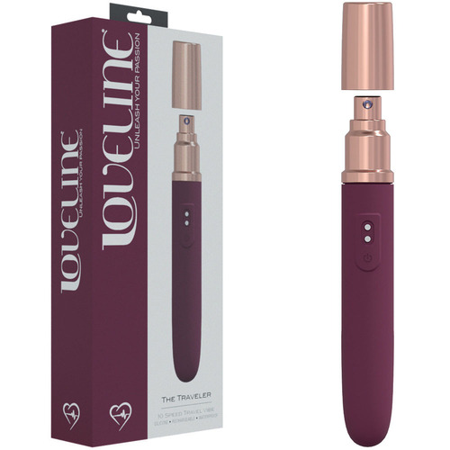 LOVELINE The Traveler - Burgundy Burgundy 17.6 cm USB Rechargeable Vibrator with Lube Applicator