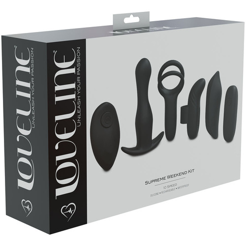 LOVELINE Supreme Weekend Kit - Black Black USB Rechargeable 5 Piece Kit