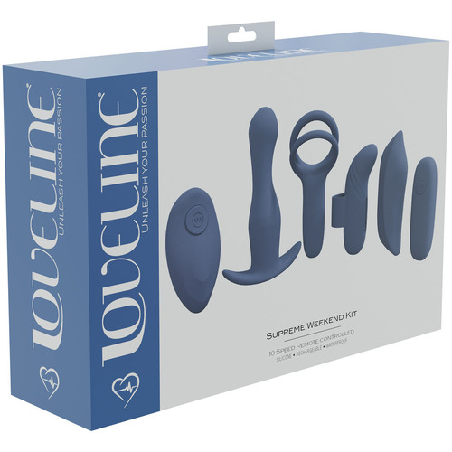 LOVELINE Supreme Weekend Kit - Blue Blue USB Rechargeable 5 Piece Kit