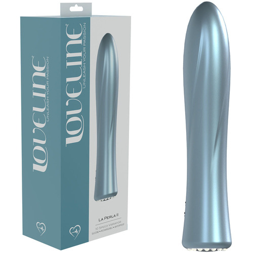 LOVELINE La Perla II - Blue Pearlescent Blue 19.2 cm USB Rechargeable Vibrator