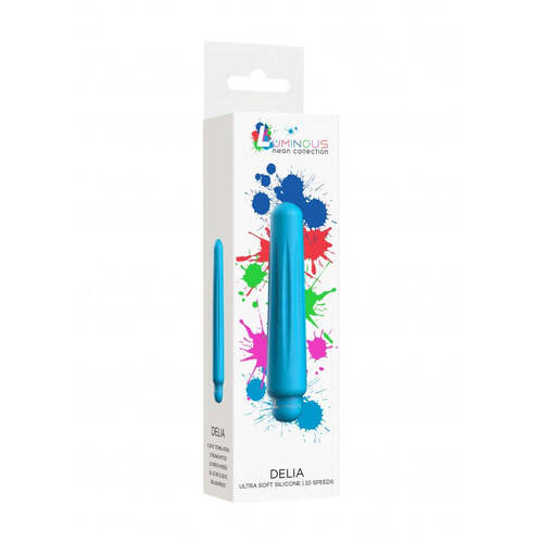 Delia - ABS Bullet With Silicone Sleeve - 10-Speeds - Turquoise