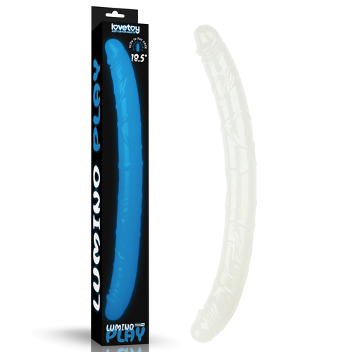 Lumino Play 18.5'' Double Dildo Glow in the Dark Blue 47 cm Double Dong