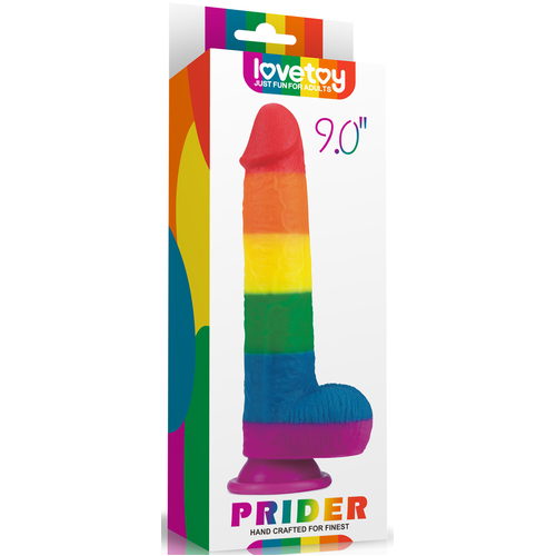 9" Rainbow Cock + Balls