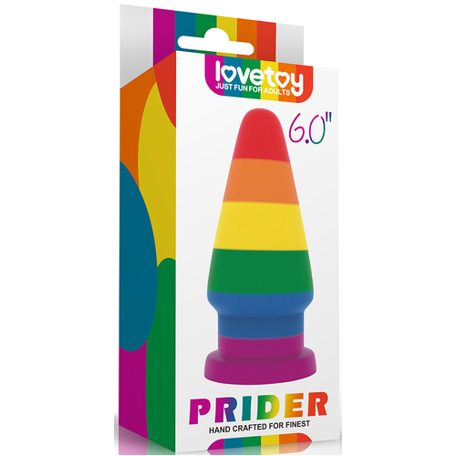6" Rainbow Butt Plug