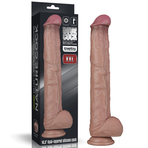  14.5in Dual Layered Bendable Silicone Cock XXL