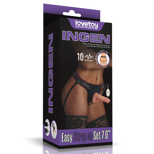 7" Vibrating Easy Strap On Set