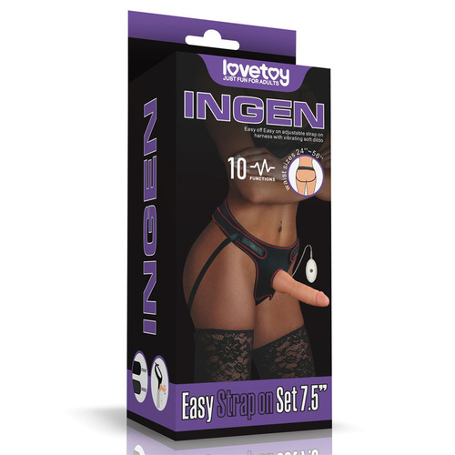 7.5" Vibrating Easy Strap-On Set