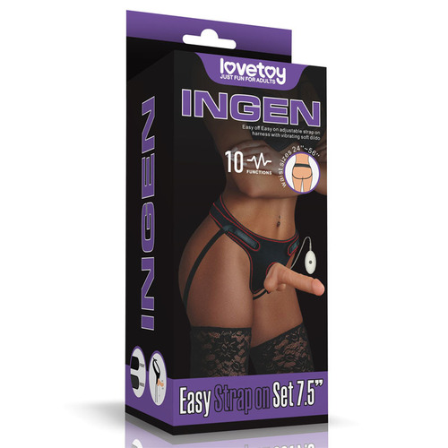 7.5" Vibrating Easy Strap-On Set