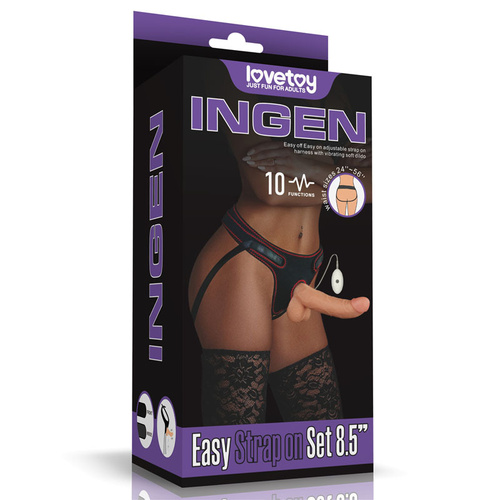 8.5" Vibrating Easy Strap-On Set