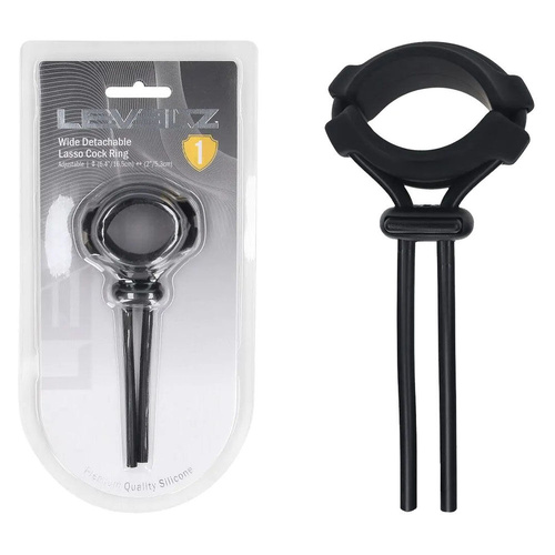 LEVELZ Wide Detachable Lasso Cock Ring - Black Black Adjustable Cock Ring