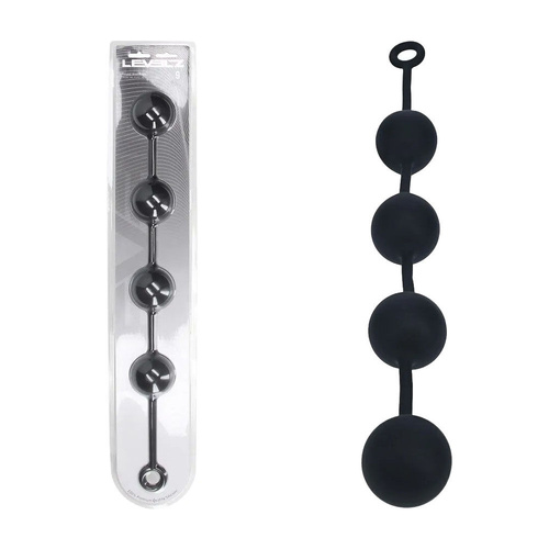 LEVELZ Round Anal Balls - XXL - 60mm Black 52.5 cm XXL Anal Beads