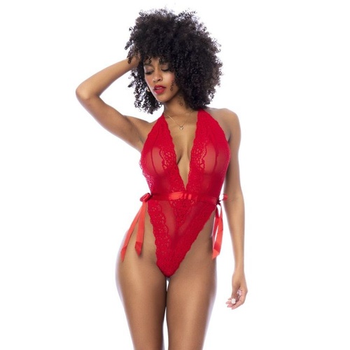  Lace Bodysuit with Side Ties L/XL