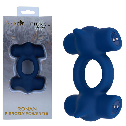 Maia RONAN - Blue Blue USB Rechargeable Dual Vibrating Cock Ring
