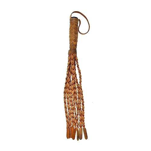 Italian Leather Braided Tails Whip
