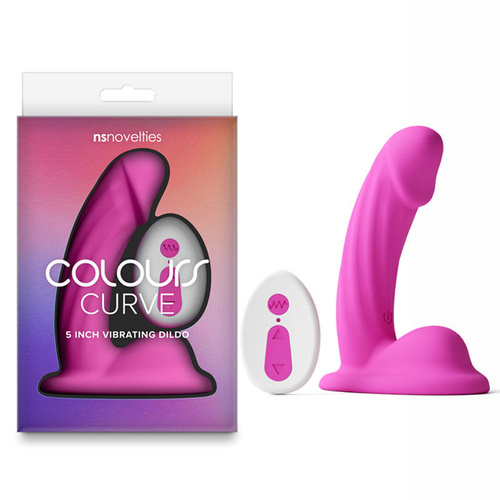 Colours Curve - Vibrating 5'' Dildo - Pink Pink 12.6 cm USB Rechargeable Vibrating Dildo with Wireless Remote
