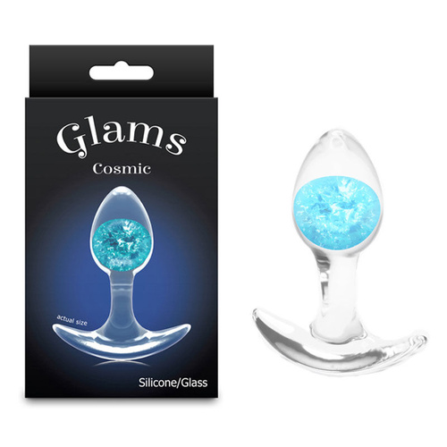 Glams Cosmic - Small - Blue Clear/Blue 8.1 cm Small Butt Plug