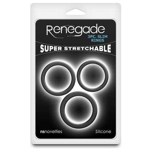 Renegade 3pc Slim Rings Black